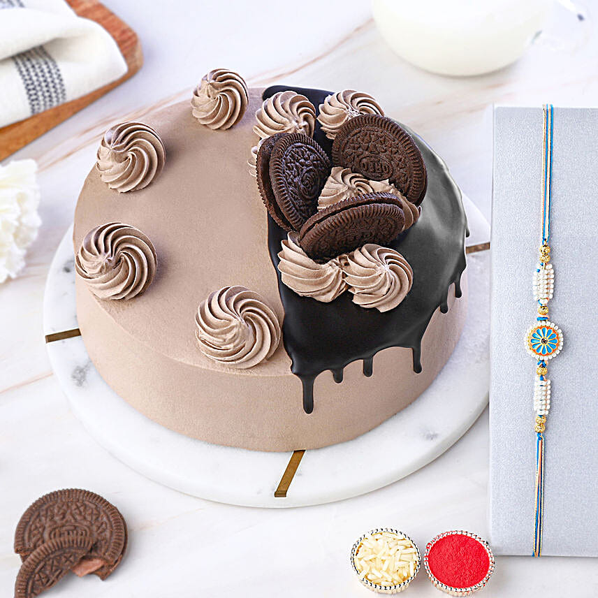 The Royal Elegance Meenakari Rakhi N Cake Delights