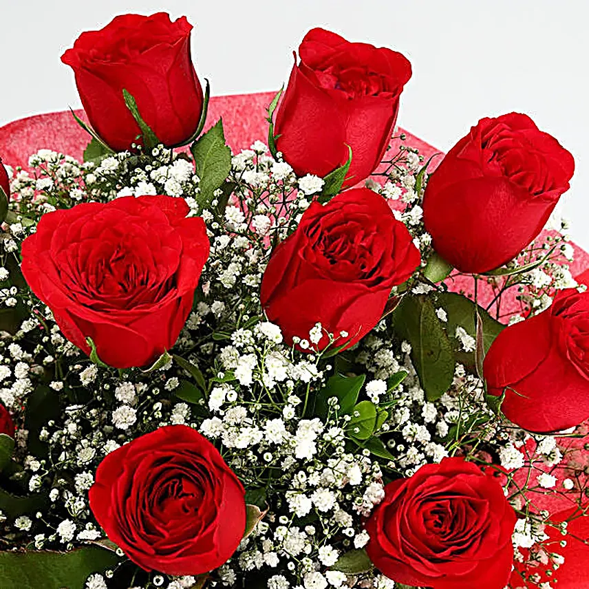 Timeless Love Red Roses Bouquet 10 Stems
