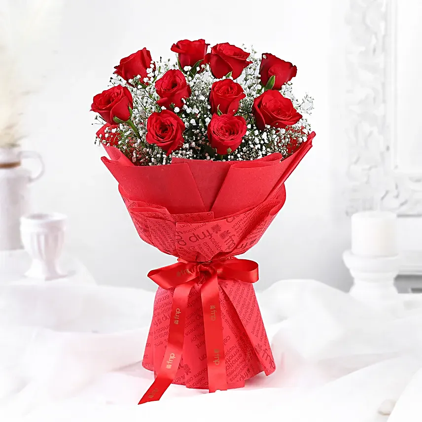 Timeless Love Red Roses Bouquet Chocolate Cake