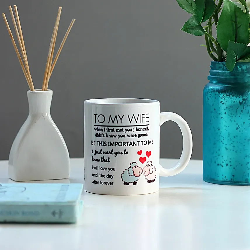 online To My Wife Printed White Mug