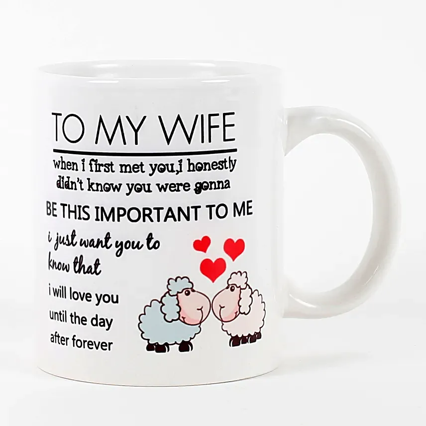 online To My Wife Printed White Mug