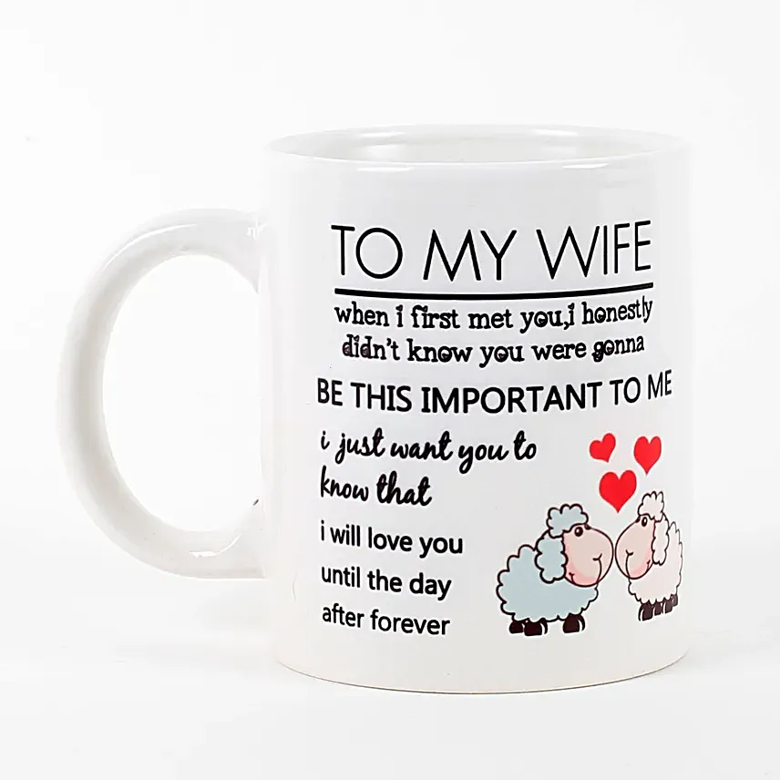 online To My Wife Printed White Mug