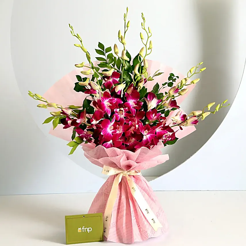 Token of Love Bhaiya Bhabhi Rakhi N Orchids Bouquet