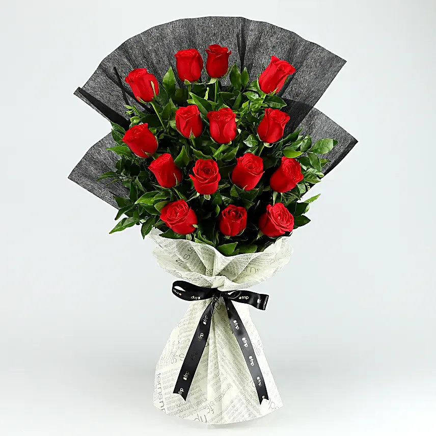 Touch Of Luxury Red Roses Bouquet Truffle Cake