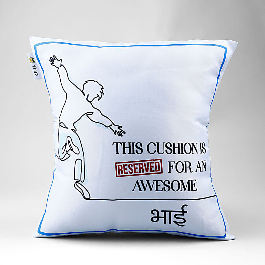 Traditional Pearls Rakhi N Awesome Bhai Cushion Combo