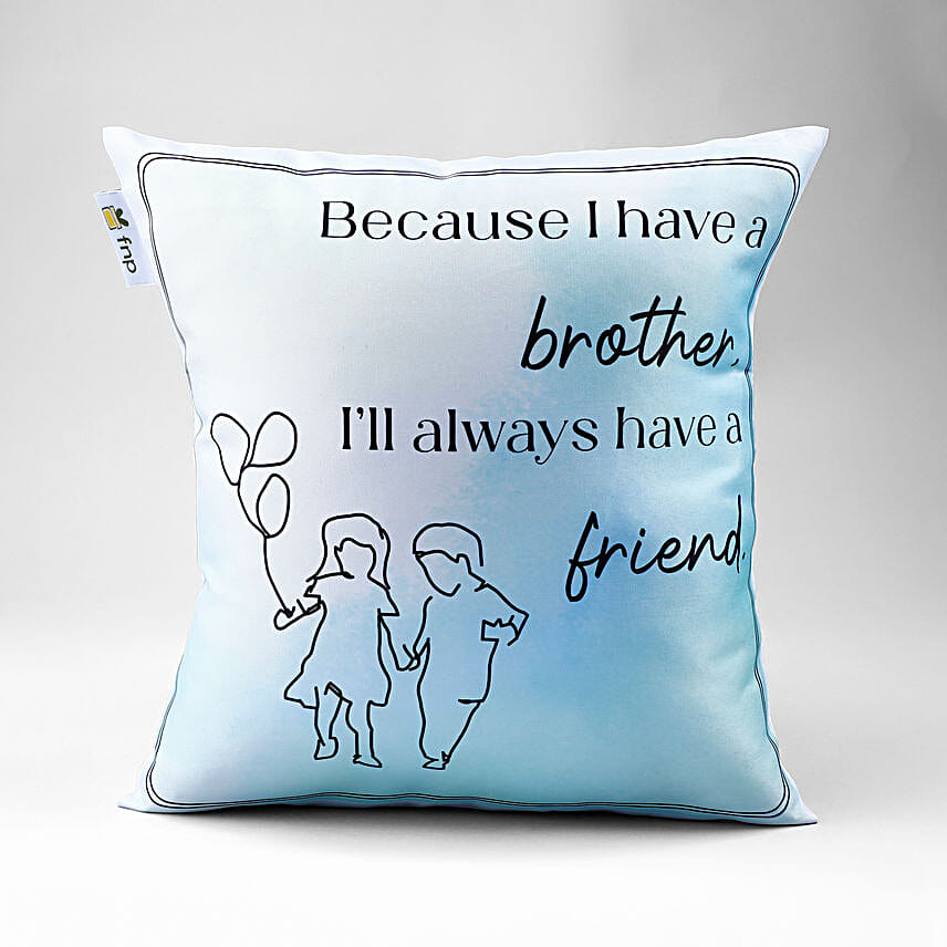 Traditional Pearls Rakhi N Forever Friend Cushion Combo