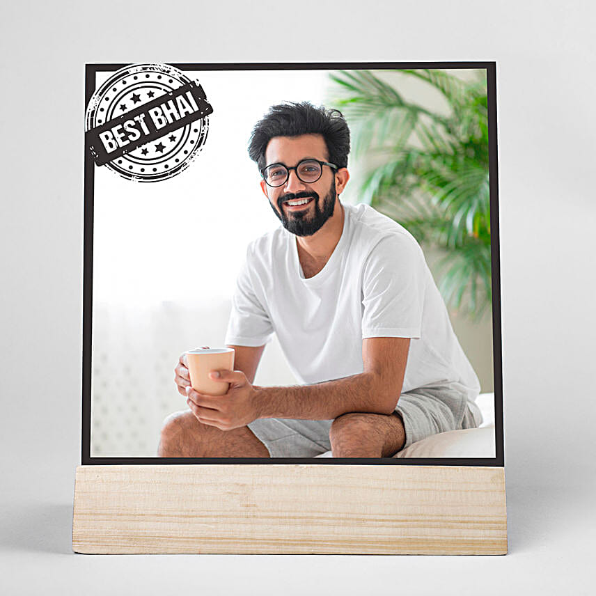 Traditional Pearls Rakhi N Personalised Best Bhai Frame Gift