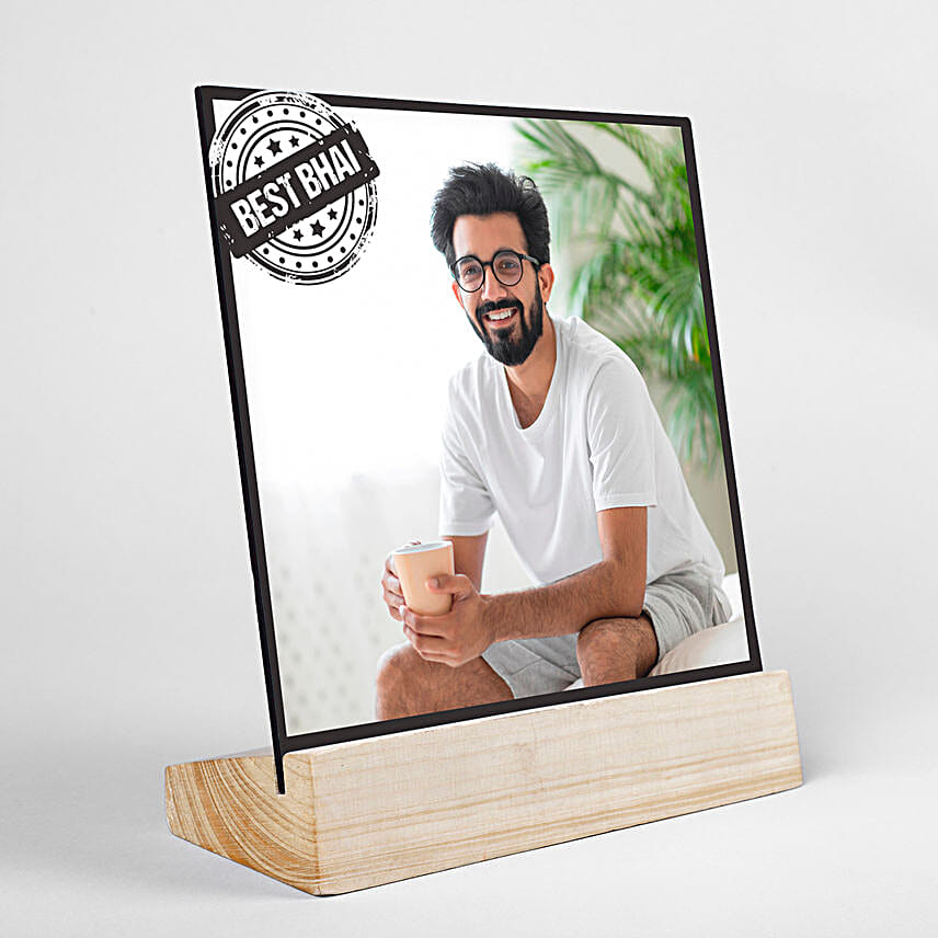 Traditional Pearls Rakhi N Personalised Best Bhai Frame