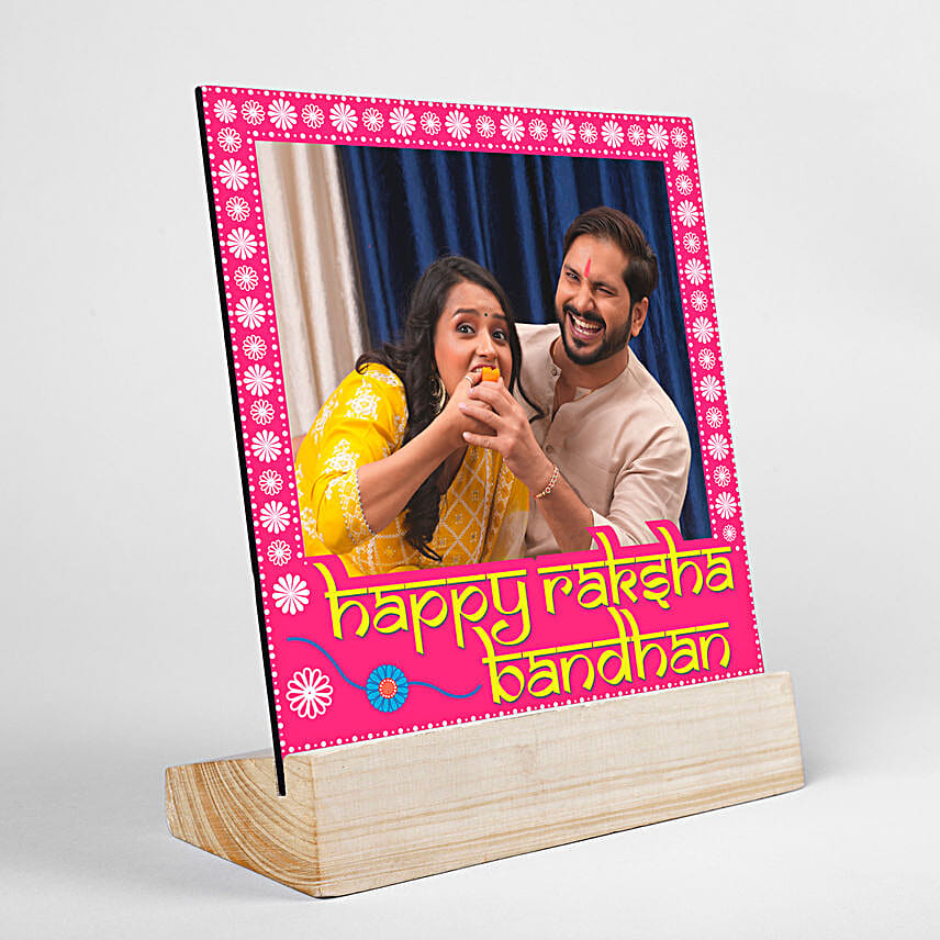 Traditional Pearls Rakhi N Personalised Sibling Photo Frame