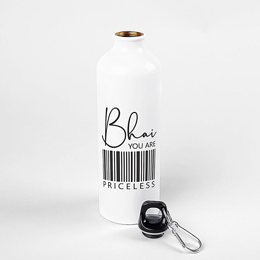 Traditional Pearls Rakhi N Priceless Bhai Water Bottle Combo