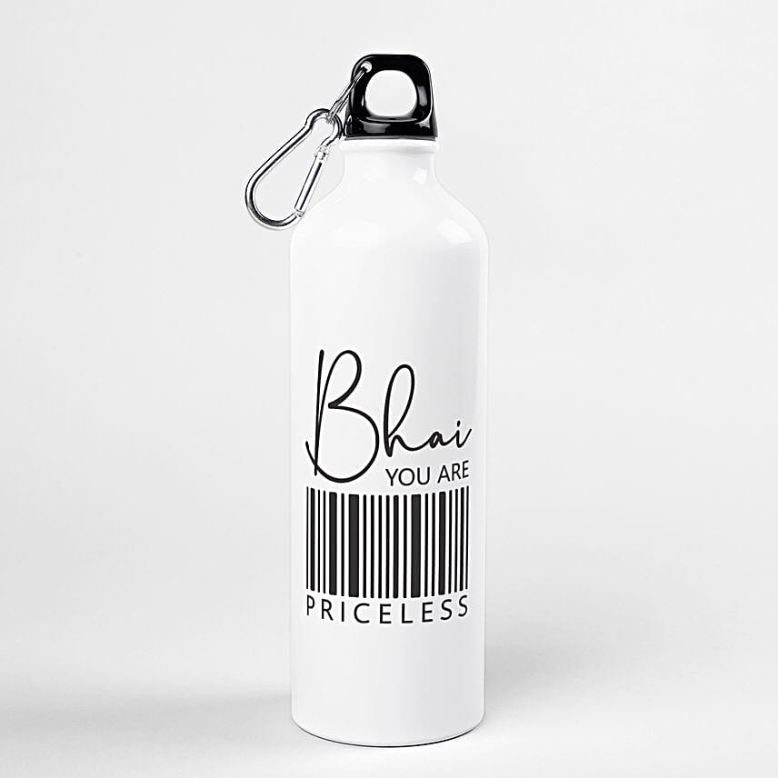 Traditional Pearls Rakhi N Priceless Bhai Water Bottle Combo