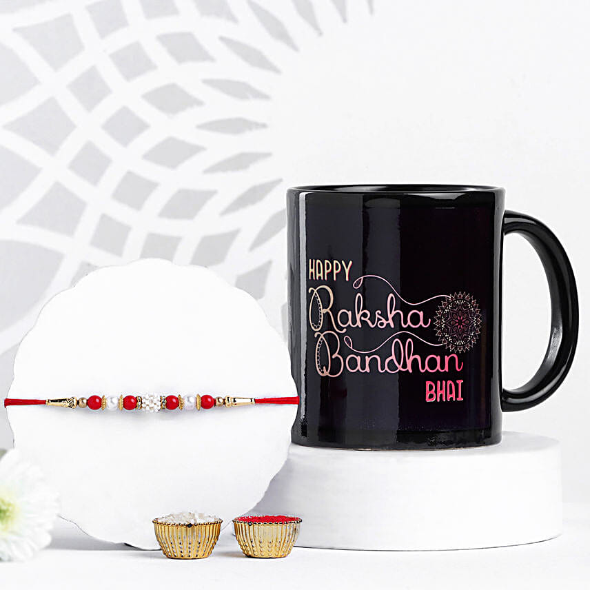 Traditional Pearls Rakhi N Raksha Bandhan Special Mug Gift