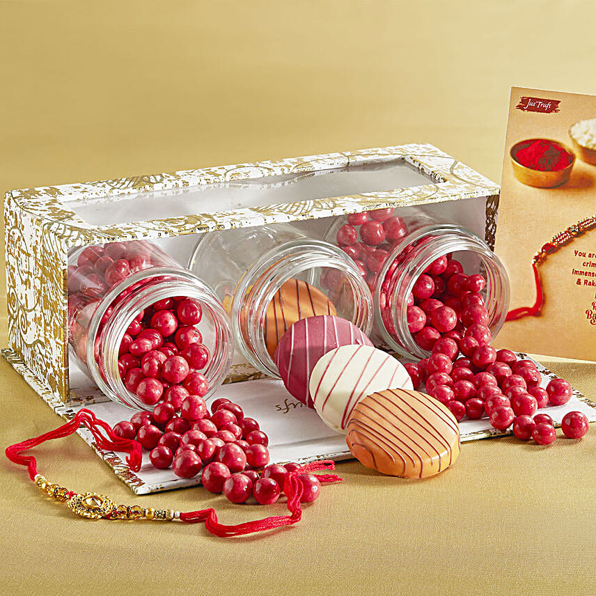 Traditional Rakhi N Chocolate Coated Butterscotch Crunch