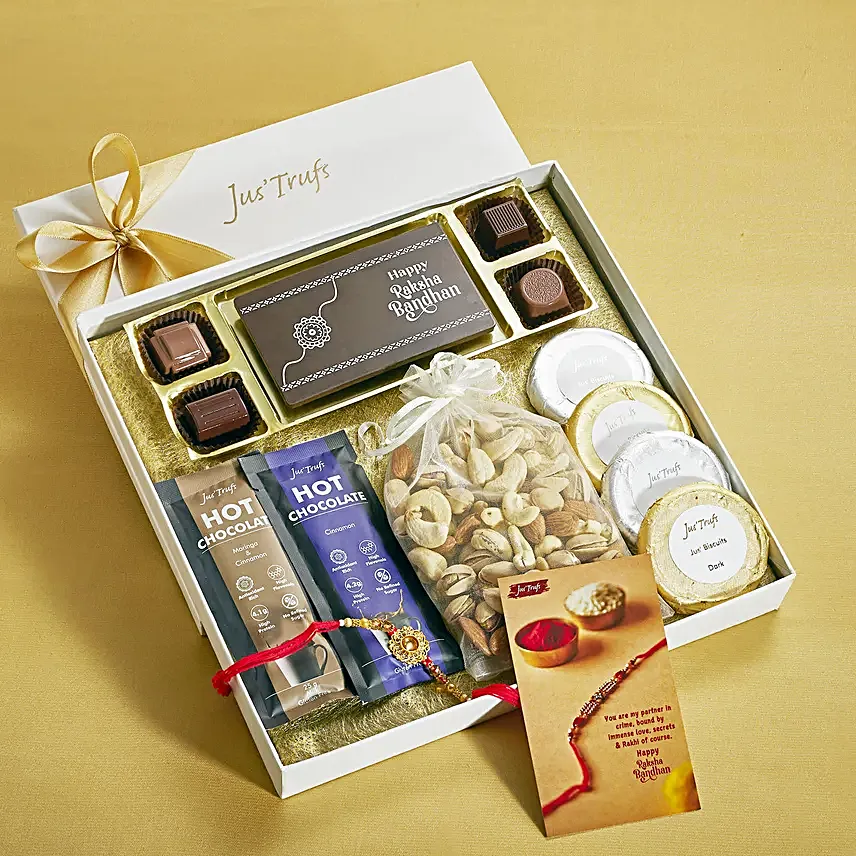 Traditional Rakhi N Cocoa With Dry Fruits Joy Hamper