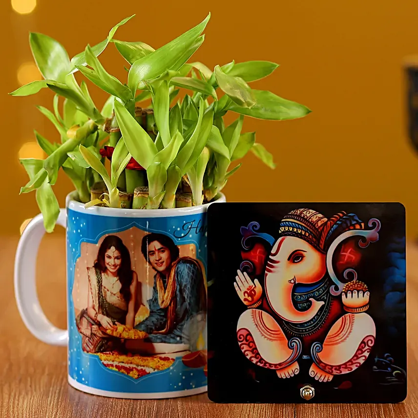 diwali personalised plant with table top