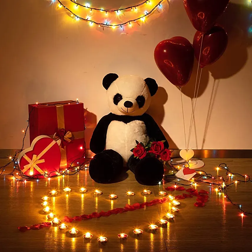 Ultra Soft 3 Ft Panda Teddy Black  White