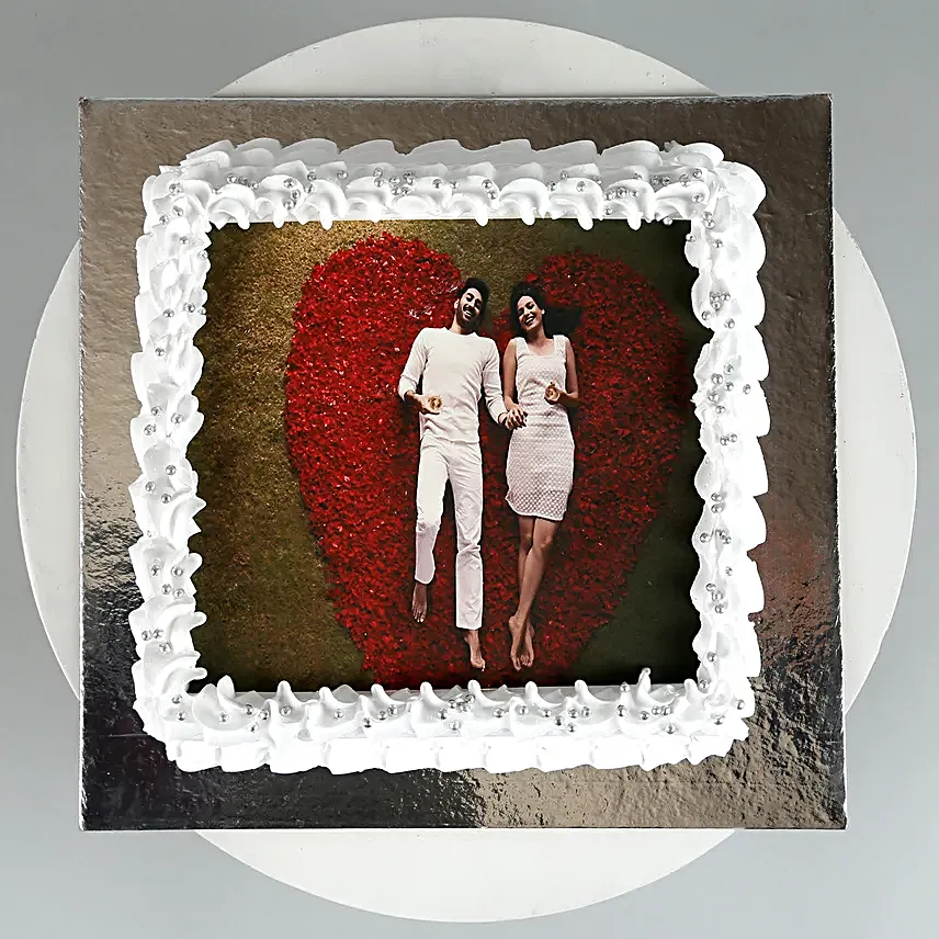 Valentine Photo Vanilla Cake Half Kg