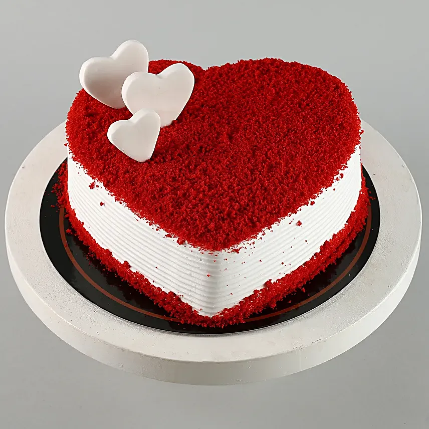 Valentine s Heart Red Velvet Cake Eggless Half Kg