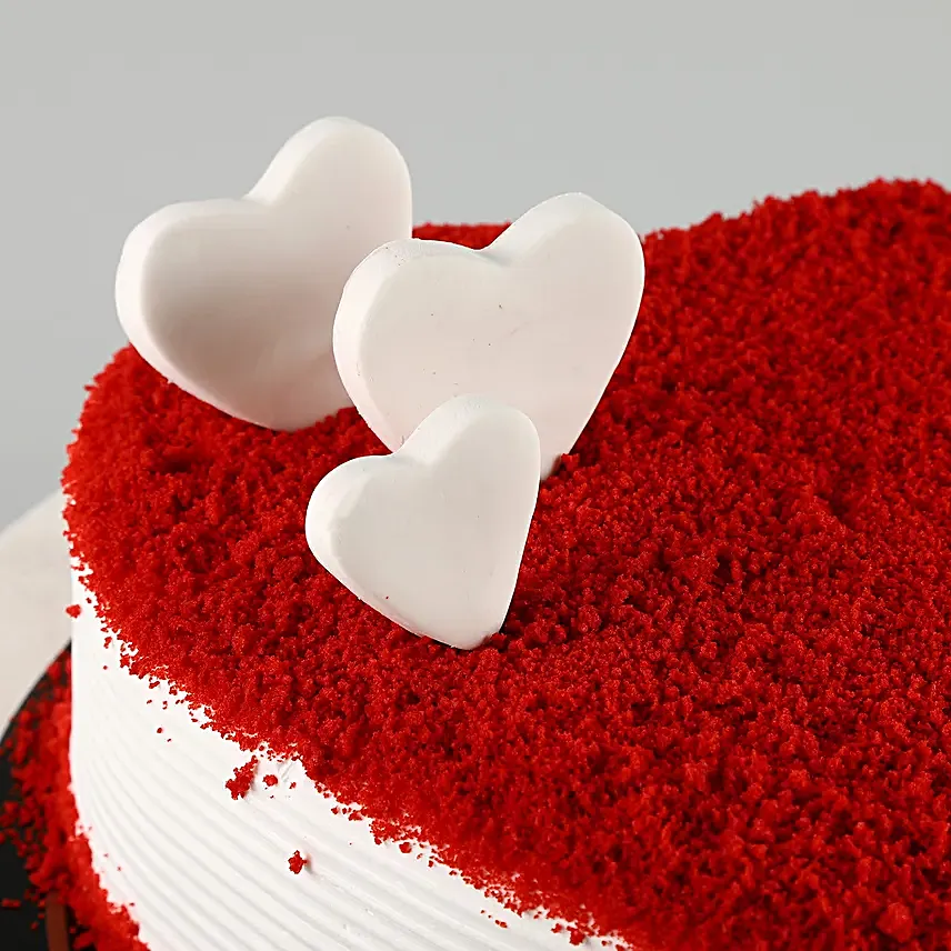 Valentine s Heart Red Velvet Cake Eggless Half Kg