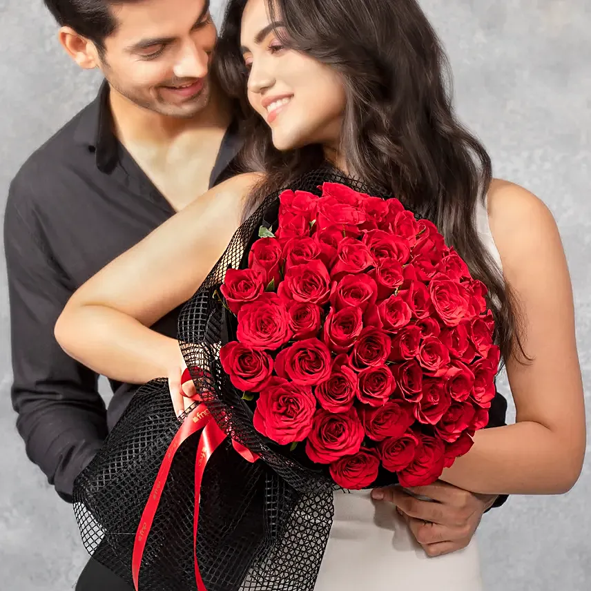 Valentine Velvety Red Rose Bouquet