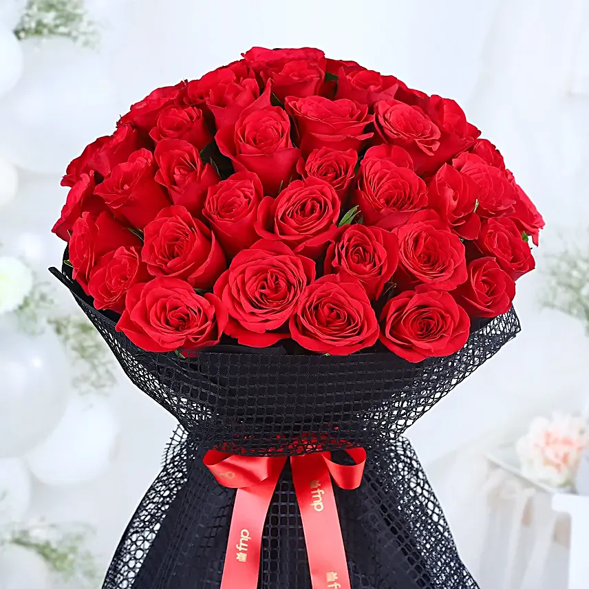 Valentine Velvety Red Rose Bouquet