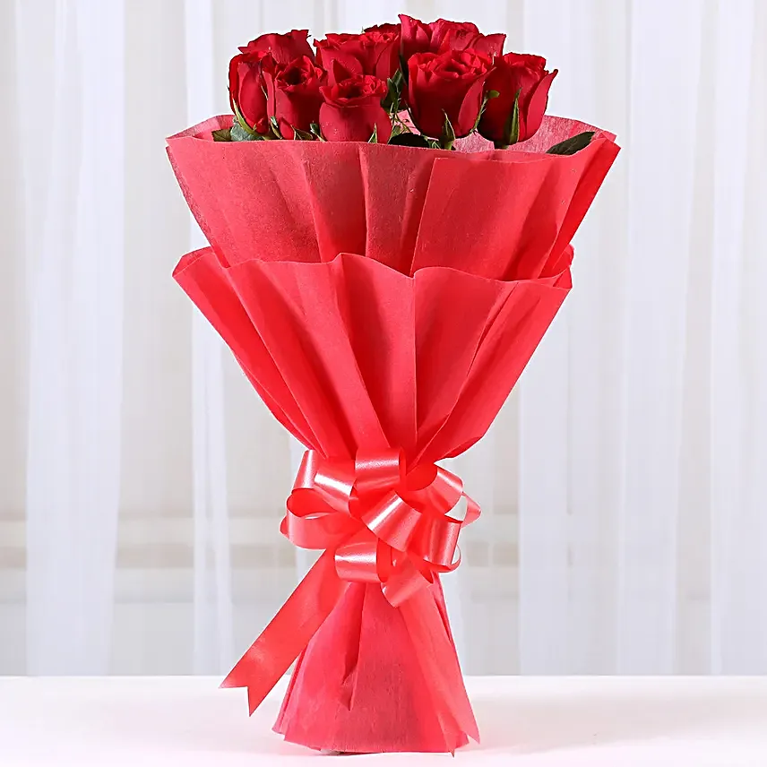Vivid - 10 Red Roses Bouquet