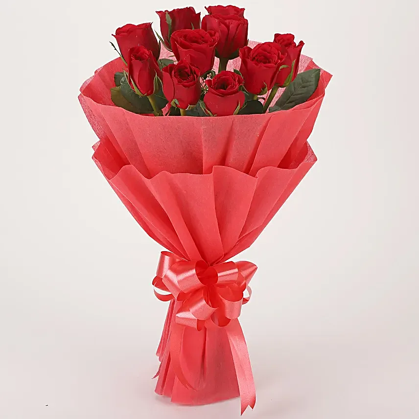 Vivid - 10 Red Roses Bouquet