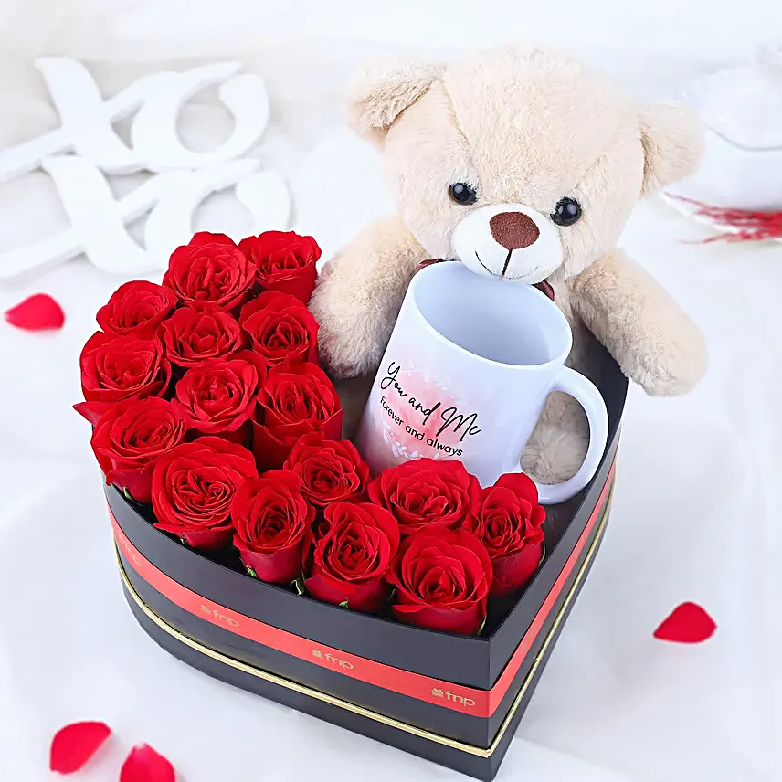 Warm Sips N Cuddles Floral Heart Box