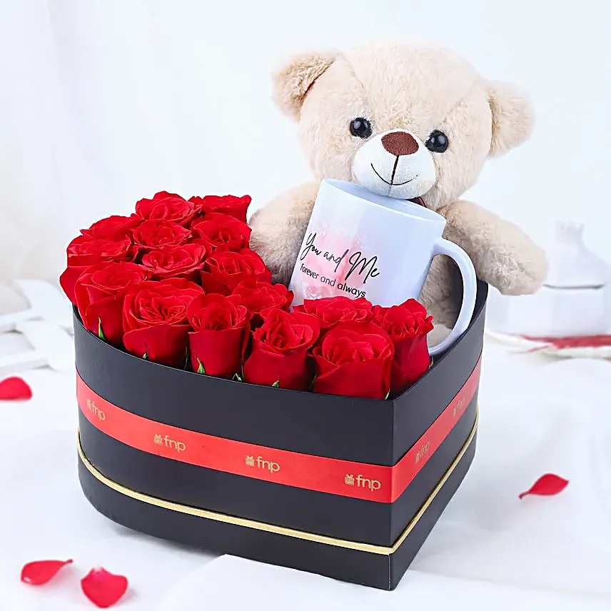 Warm Sips N Cuddles Floral Heart Box