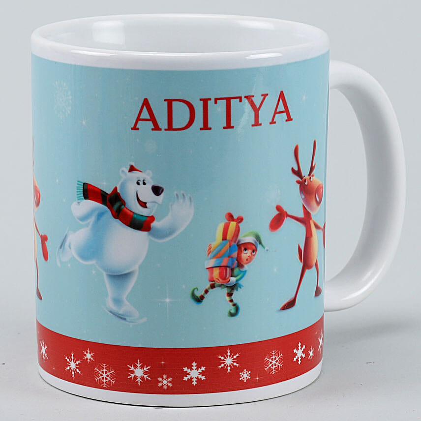 Warm Yuletide Personalised Mug Hand Delivery