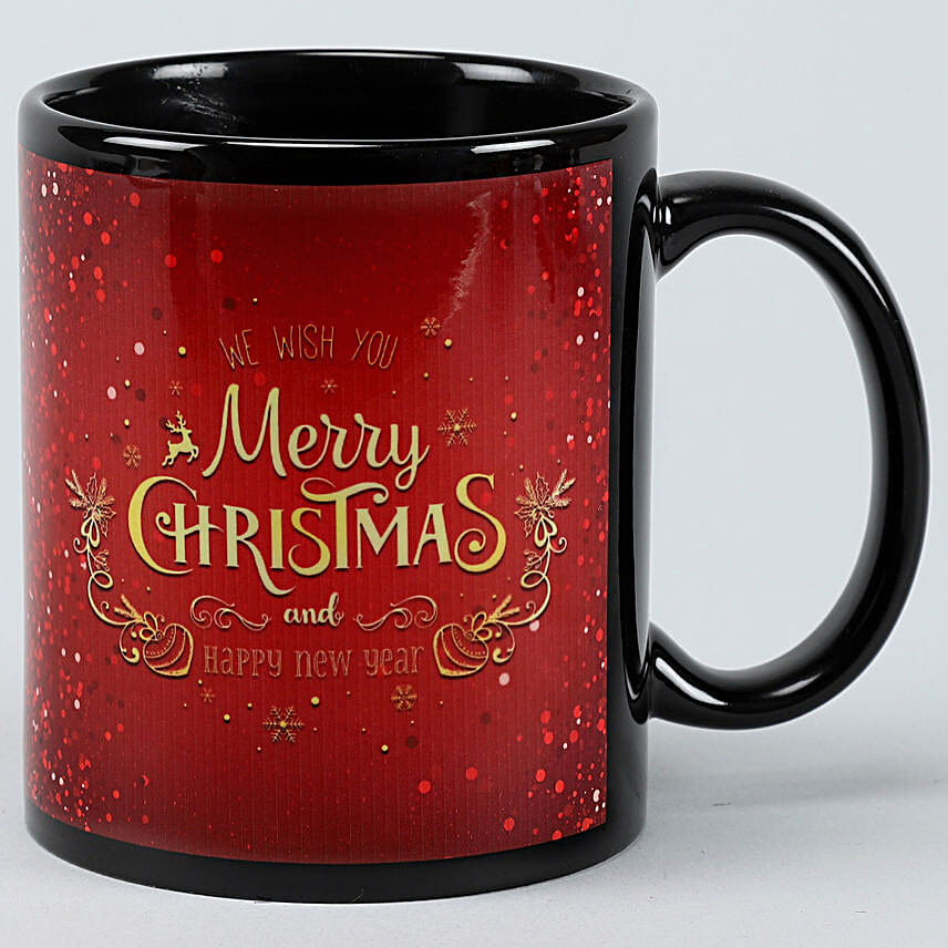 christmas theme mug with chocolates
