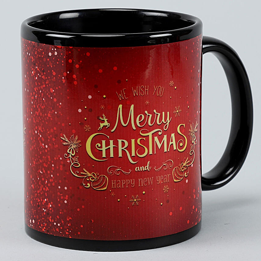 christmas theme mug with chocolates
