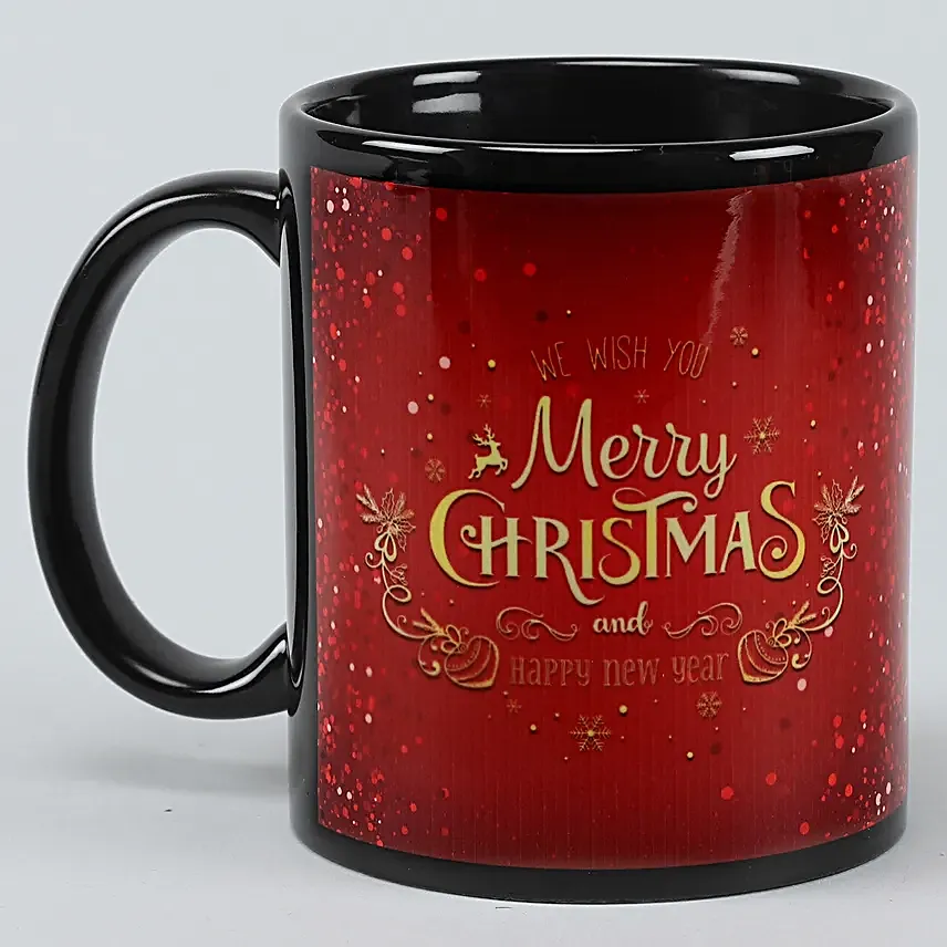 christmas theme mug with chocolates
