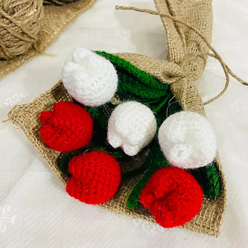 Whimsical Tulip Crochet Bouquet