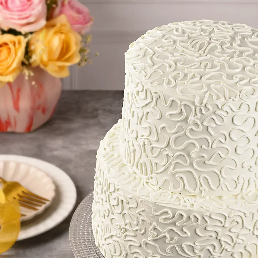 White Chocolate Fantasy Wedding Cake 2 Kg