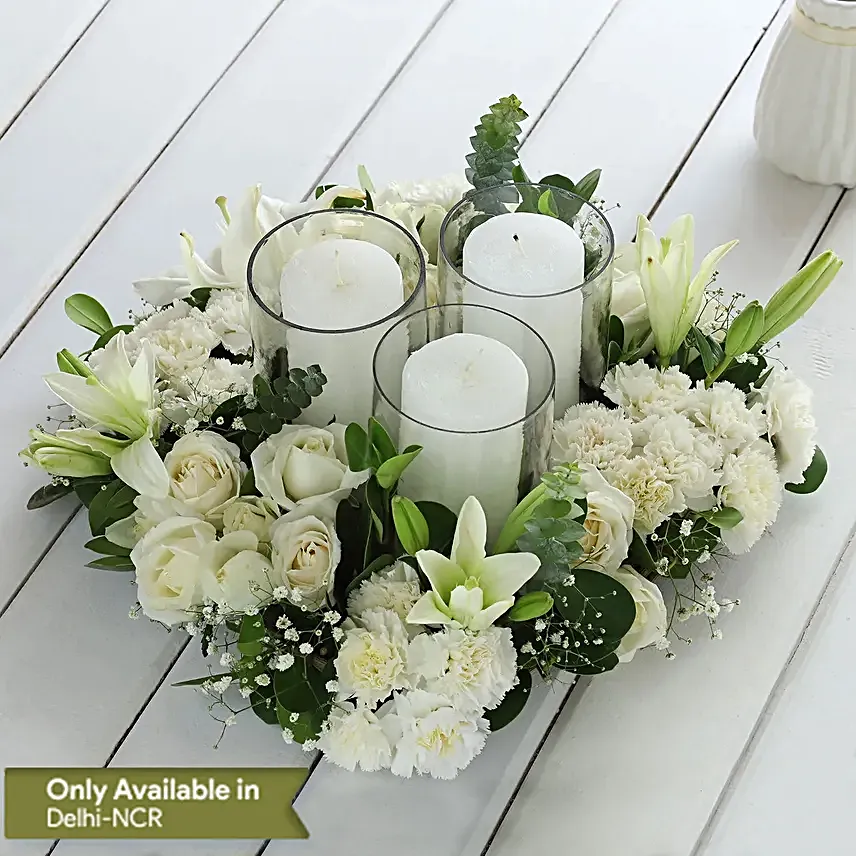 gorgeous flower in wooden tray