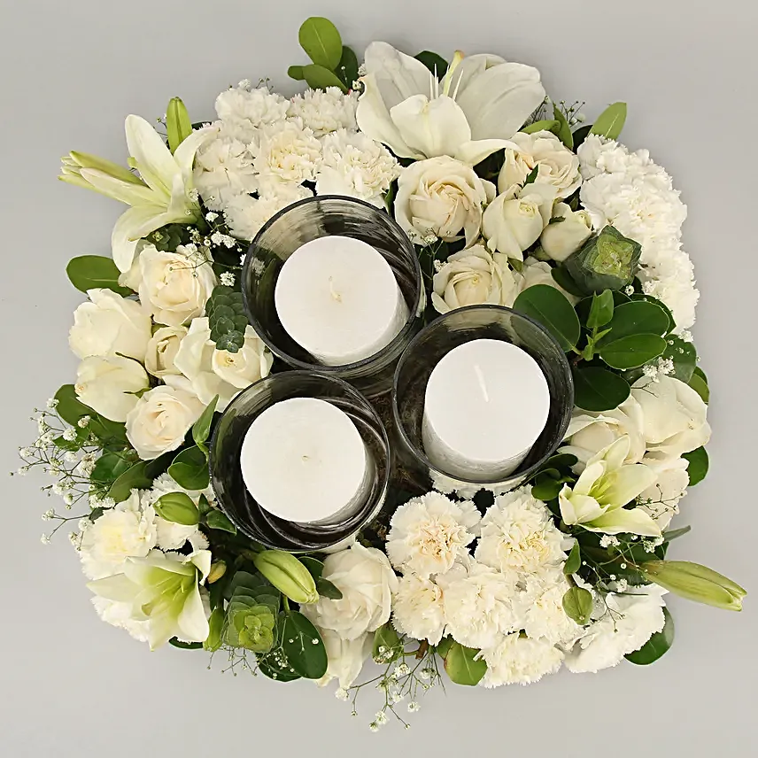 gorgeous flower in wooden tray