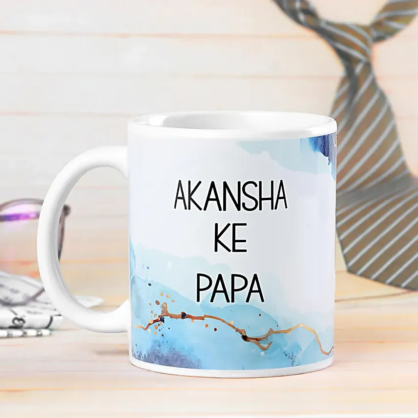 White printed Personalised Mug For Dad