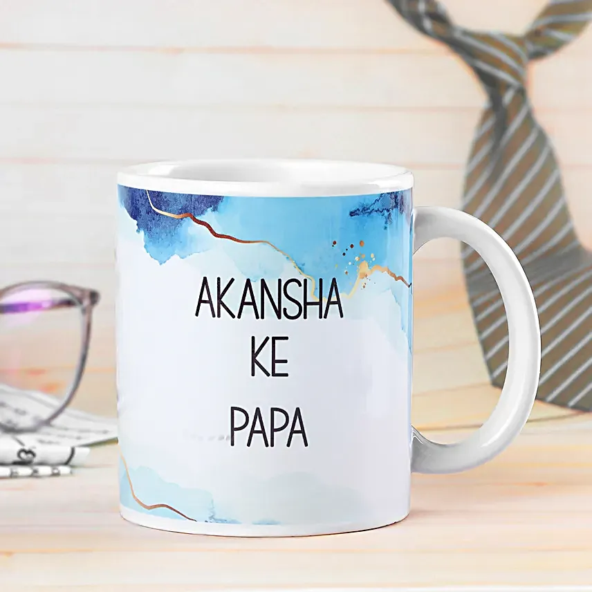 White printed Personalised Mug For Dad