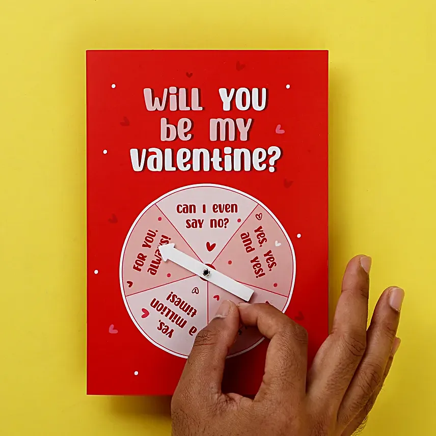 Will You Be My Valentine Spinwheel Card