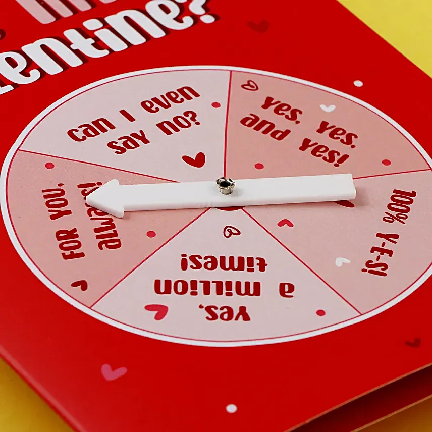 Will You Be My Valentine Spinwheel Card