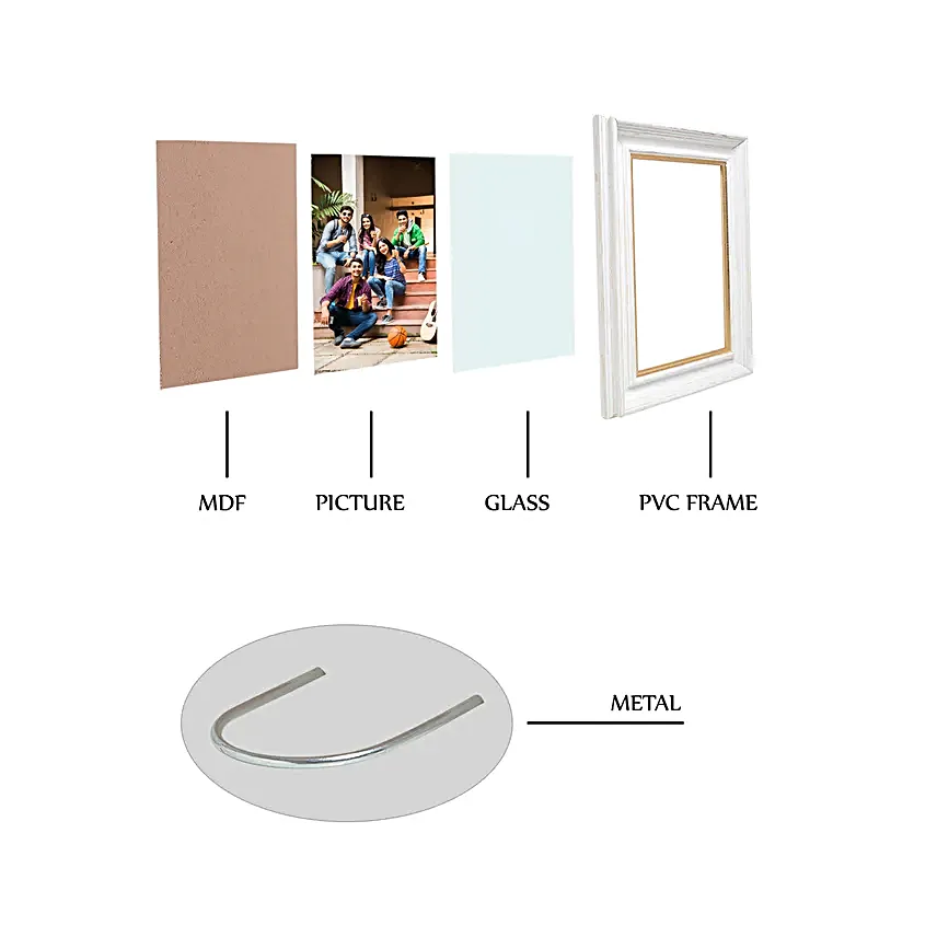 Wooden White Table Top Photo Frame