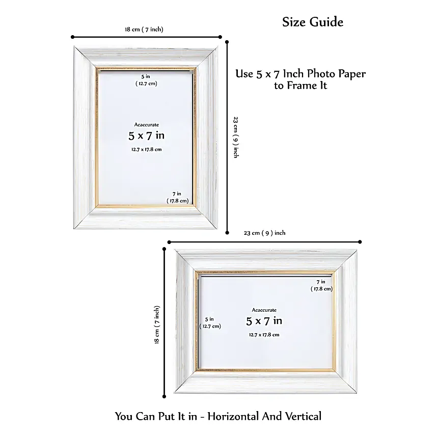 Wooden White Table Top Photo Frame