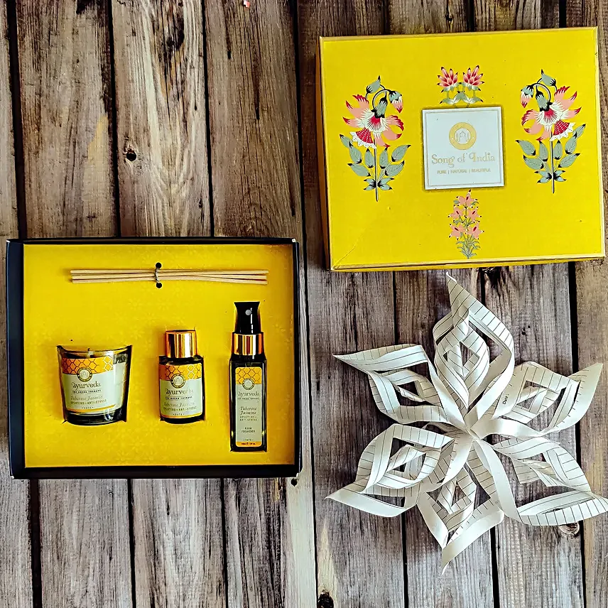 Yellow Ayurveda Reed Diffuser Kit