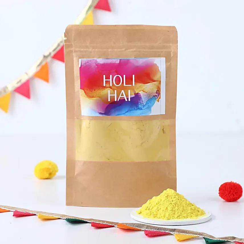 Yellow Color Herbal Gulal Pack 75gm