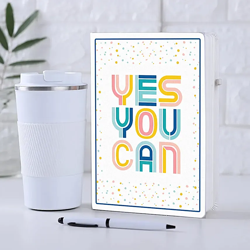 Yes You Can Diary N Sleek Coffee Mug Combo