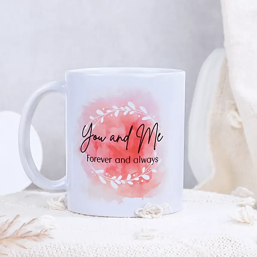 You and me forever personalised mug set