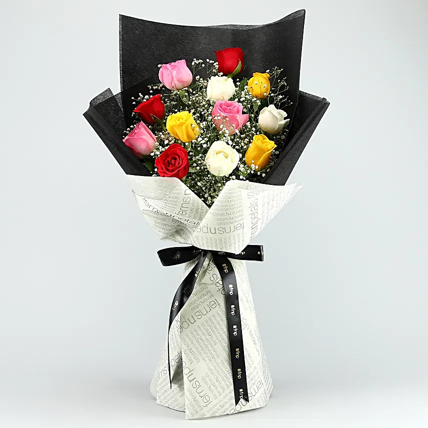 Young Love Colourful Bouquet Black Forest Cake