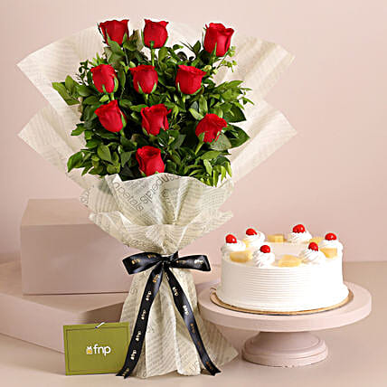 Cake and store flowers