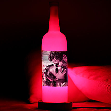 Perfect Picture Personalized Lamp-pink coloured personalized bottle lamp